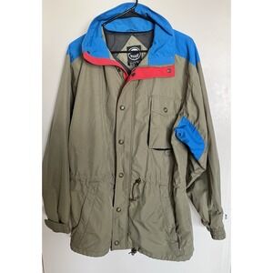 Vintage‎ Marker LTD Colorblock Hooded Windbreaker Jacket Medium Outdoor Utility